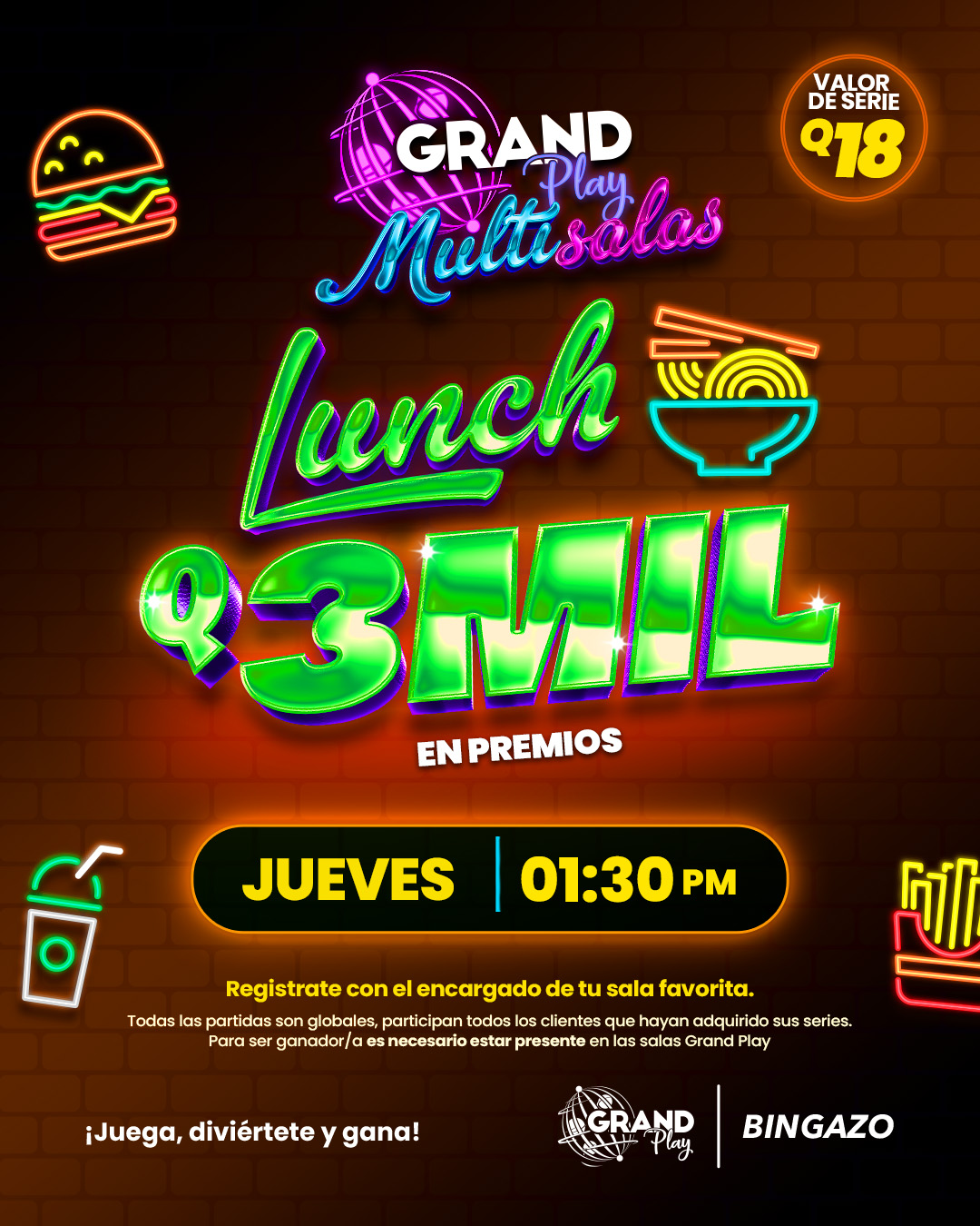 Jueves Q3,000 @ 1:30pm