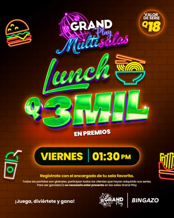 Viernes Q3,000 @ 1:30pm